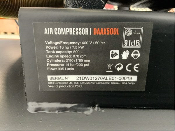 Air compressor 500L Daewoo DAAX500L